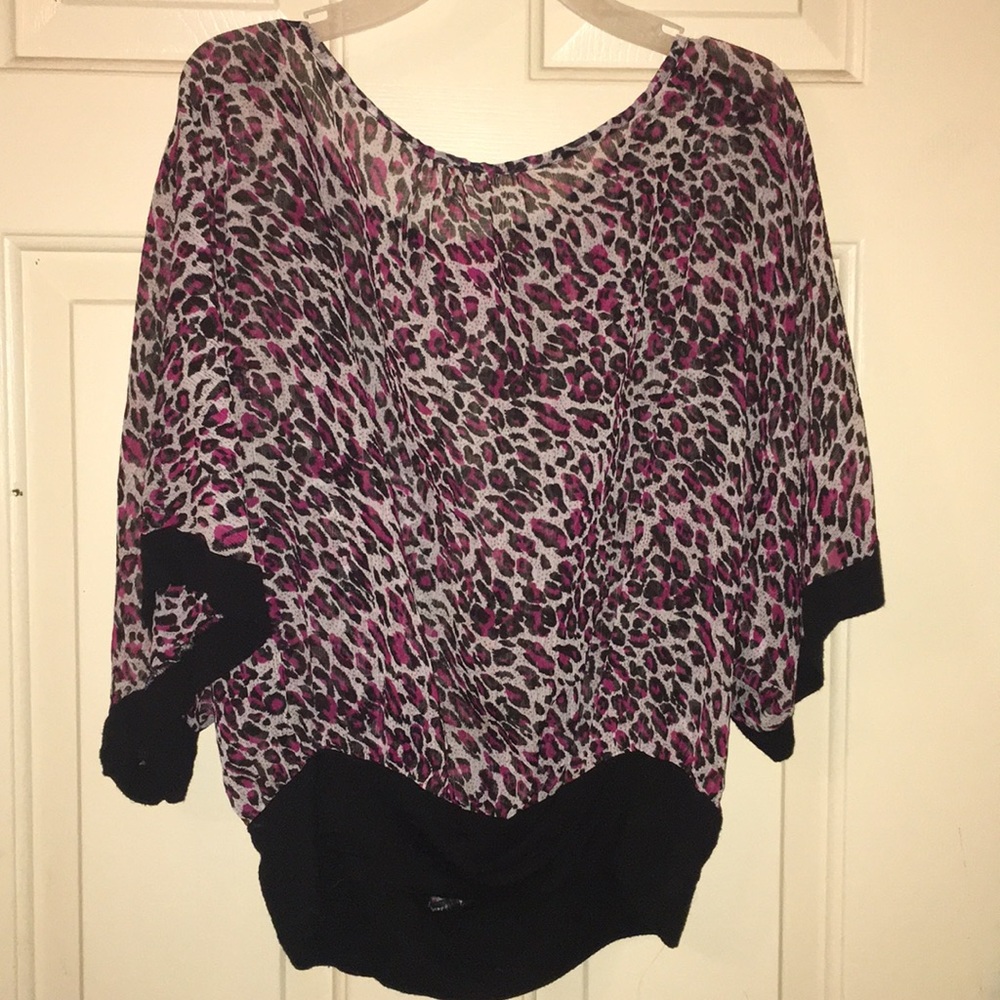 See through leopard print blouse
